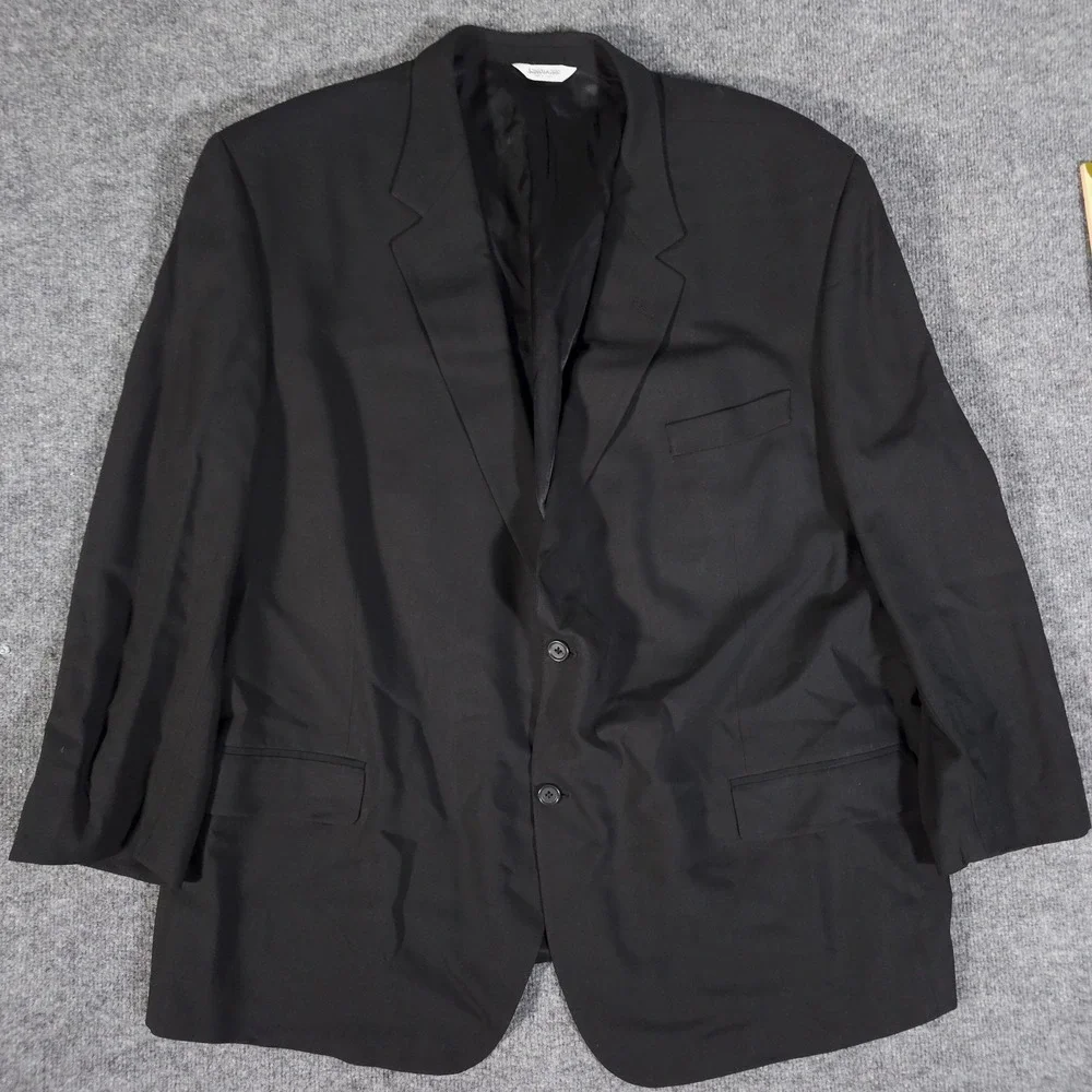 Joseph & Feiss International Comfort Stretch Black Worsted Wool Blazer‎ 52R